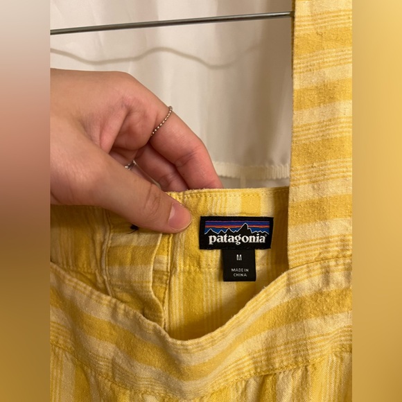 Patagonia Garden Island Yellow White Stripe Dress Size Medium - Picture 5 of 5